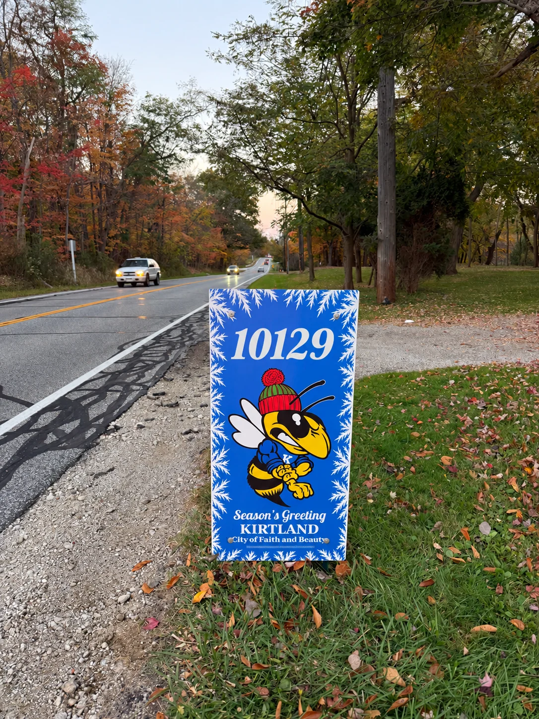 Real hornet mailbox shield photograph with digitally added address 10129