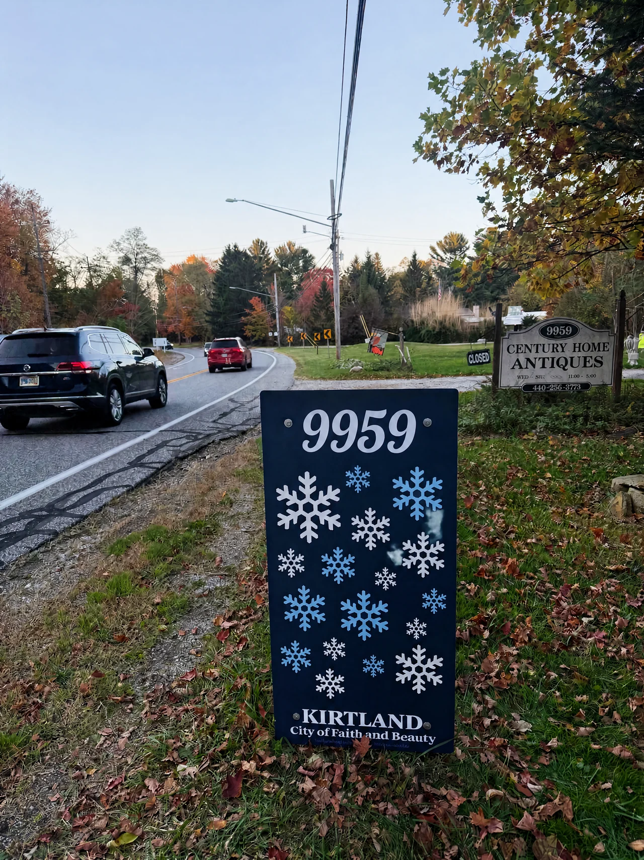 Real snowflake mailbox shield photograph with digitally added address 9959