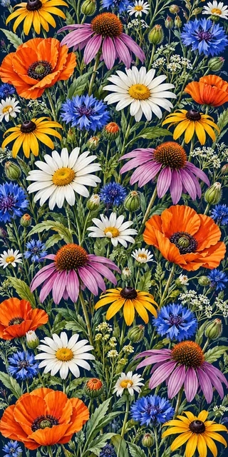 Wildflowers shield design concept